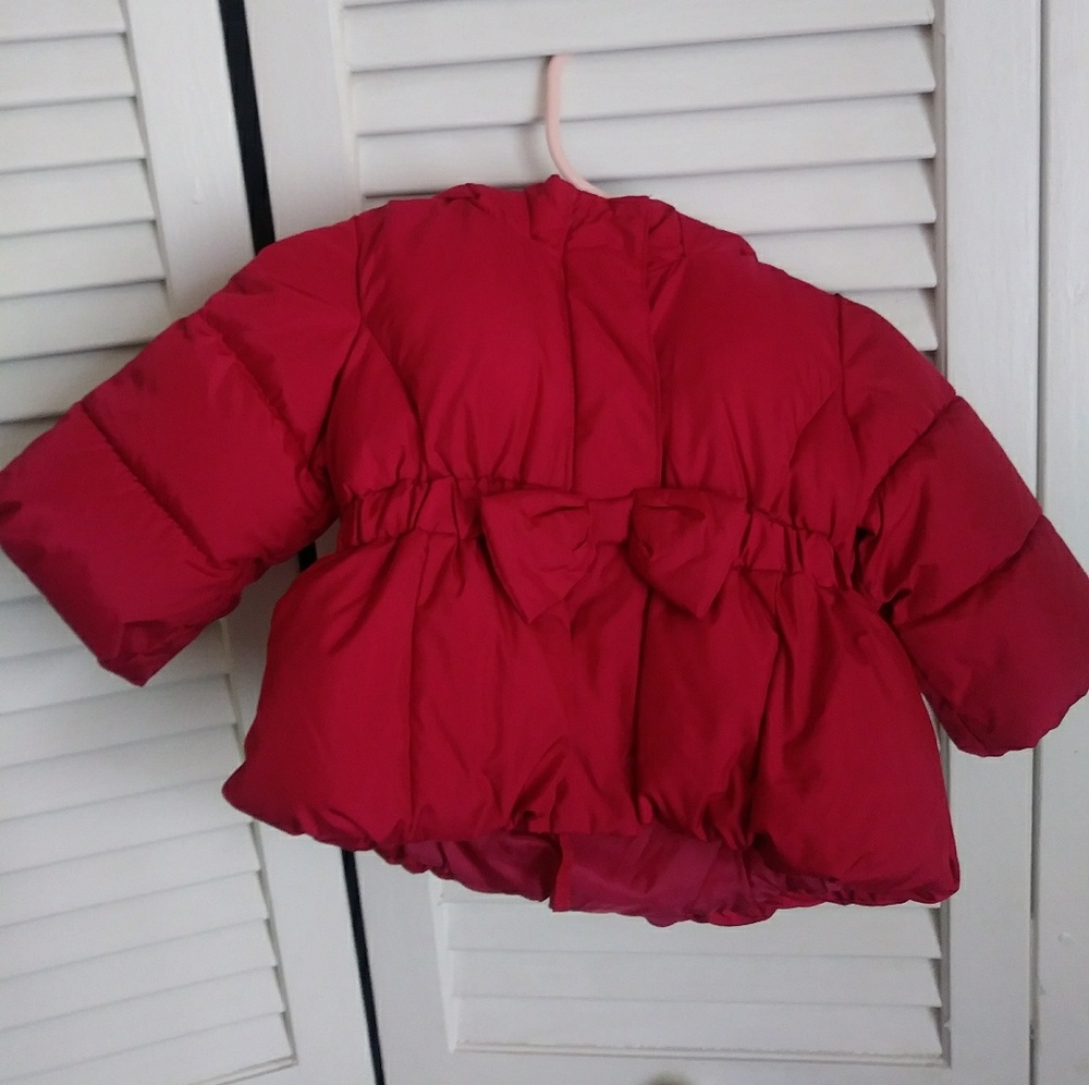 NWT Baby Gap Red Bow Coat 0/6m